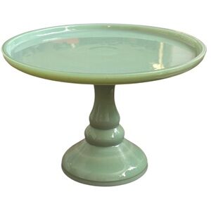 Vintage Jadeite Green Glass Cake Stand DAMAGED